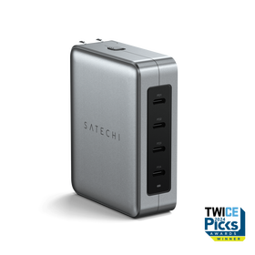 Satechi 4-Port GaN Travel Charger Ładowarka Podróżna 4x USB-C 140 W z Adapterami do Gniazdek US, UK, EU, AS