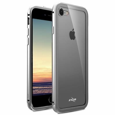 (EOL) Zizo Atom Case Etui Aluminiowe do iPhone 8 / 7 (Silver) + Szkło Hartowane Na Ekran