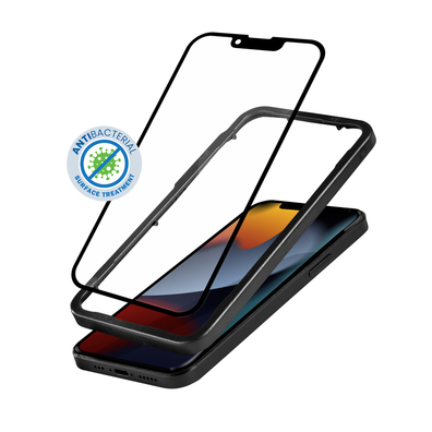 Crong Anti-Bacterial 3D Armour Glass Szkło Hartowane 9H na Cały Ekran do iPhone 13 Mini + Ramka Instalacyjna