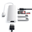 Satechi Slim Multiport Hub V2 Adapter z Portem USB-C, USB-C, 2x USB-A, 4K HDMI, Czytnik Kart Micro/SD do Urządzeń Mobilnych (Silver) (3)