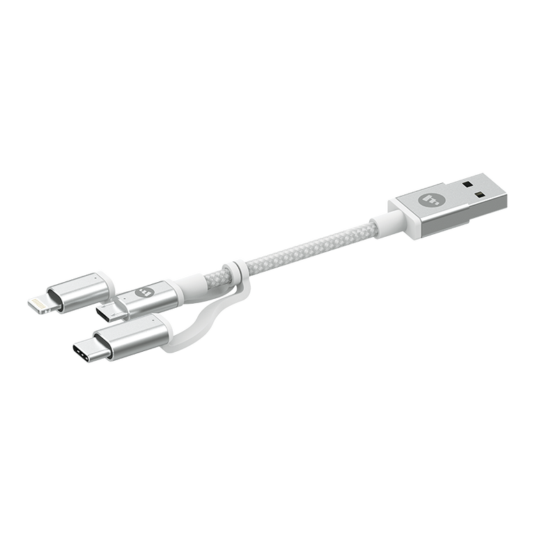 [End of Life] Mophie Przewód USB ze Złączami Lightning / USB-C / Micro-USB 1 m (White) (1)