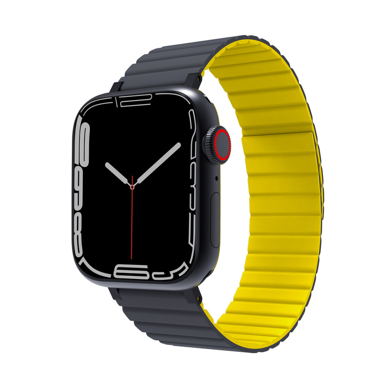 [End of Life] JCPal FlexForm Pasek do Apple Watch SE / 9 / 8 / 7 / 6 / 5 / 4 (41 / 40 / 38 mm) (Gray/Yellow) (1)