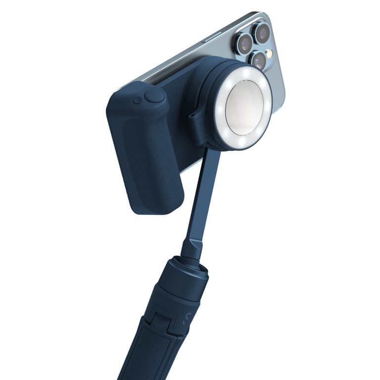 ShiftCam SnapGrip Creator Kit Uchwyt z Power Bank 3000 mAh do Fotografii Mobilnej ze Statywem oraz Lampą LED do iPhone (Kompatybilne z MagSafe) (Abyss Blue) (1)