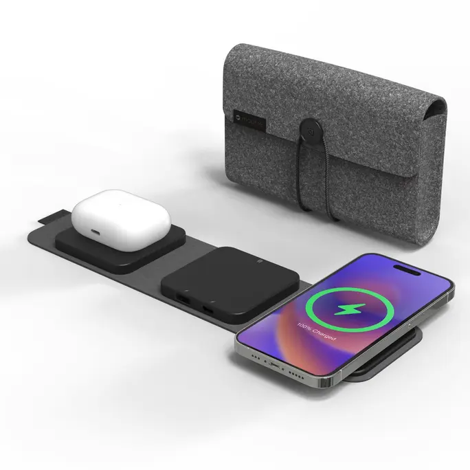 Mophie Snap+ Multi-Device Travel Charger MagSafe Bezprzewodowa Ładowarka Podróżna (Black)