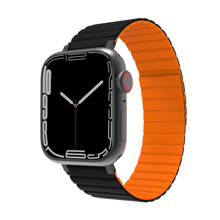 [End of Life] JCPal FlexForm Pasek do Apple Watch SE / 9 / 8 / 7 / 6 / 5 / 4 (41 / 40 / 38 mm) (Black/Orange) (1)